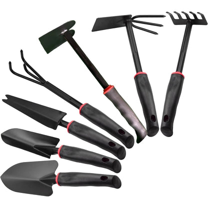 Set 7 Unelte de Gradina Klevo, pentru Plantare Prelucrare Sol si Ingrijire Plante, Material PVC si cardboard, 31.5 x 8 cm, negru