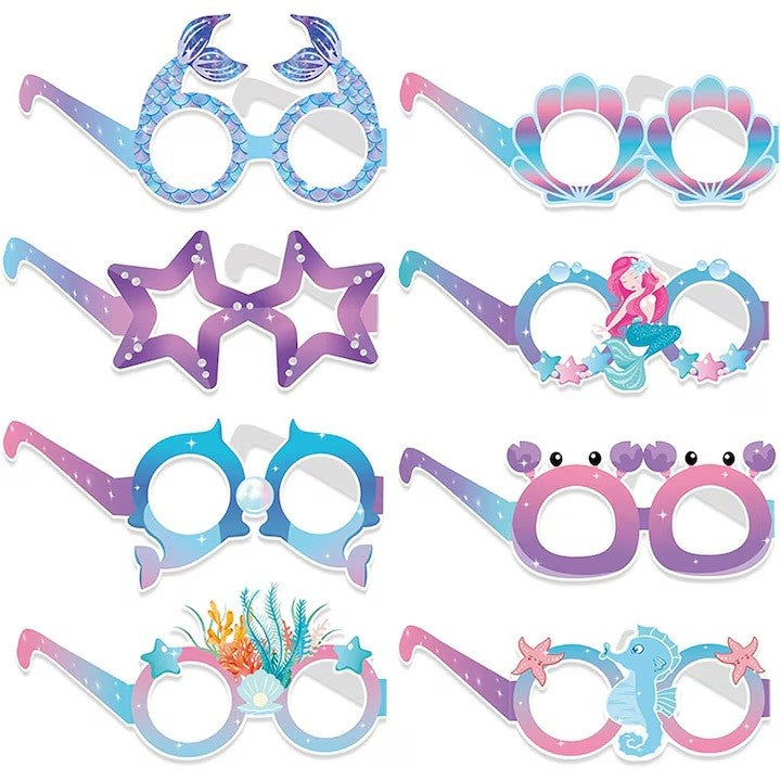 Set 8 Perechi de Ochelari Sirena, Klevo, Colectia Mermaid, Multicolor