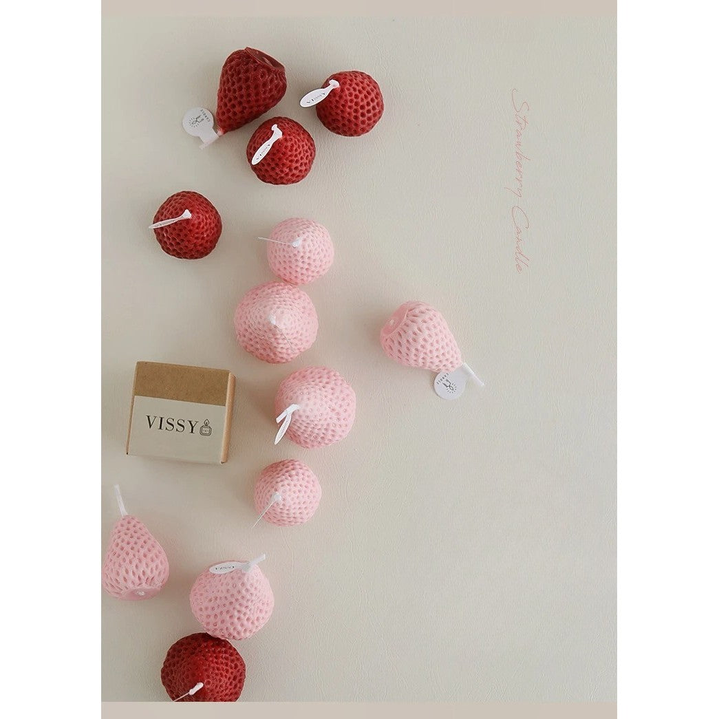 Set 9 Lumanari Parfumate, Klevo, Model Capsunici, Ardere 30 min, 117g, 9.3 x 9.3 x 3.8 cm, Roz/Rosu