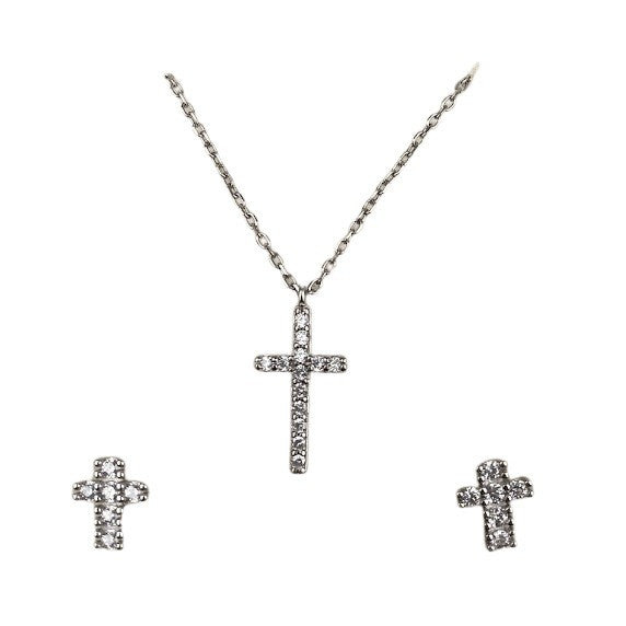 Set Argint 925 Cruce cu Zirconii
