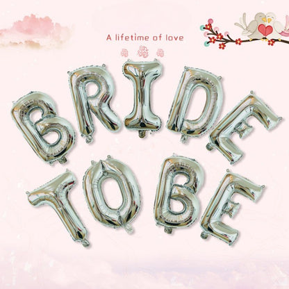 Set Baloane din Folie Metalizata, Klevo, Model Bride to Be, Litere de 40 cm, Baloane Party, Ambalaj Individual, Pai Inclus, Umflare cu Aer sau Heliu, Argintiu