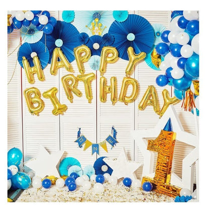 Set baloane folie Klevo, Happy Birthday, 40 cm, auriu