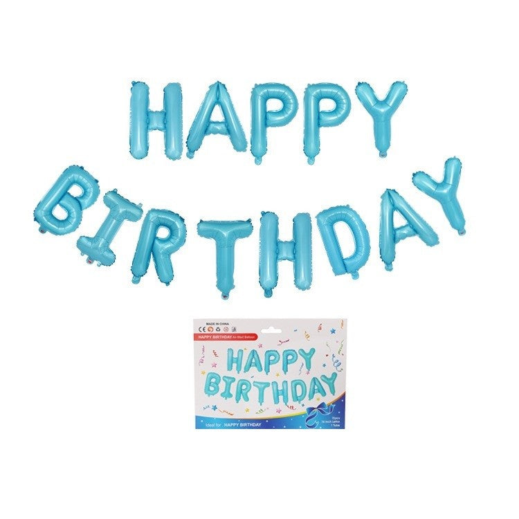 Set baloane folie Klevo, Happy Birthday, 40 cm, baby blue