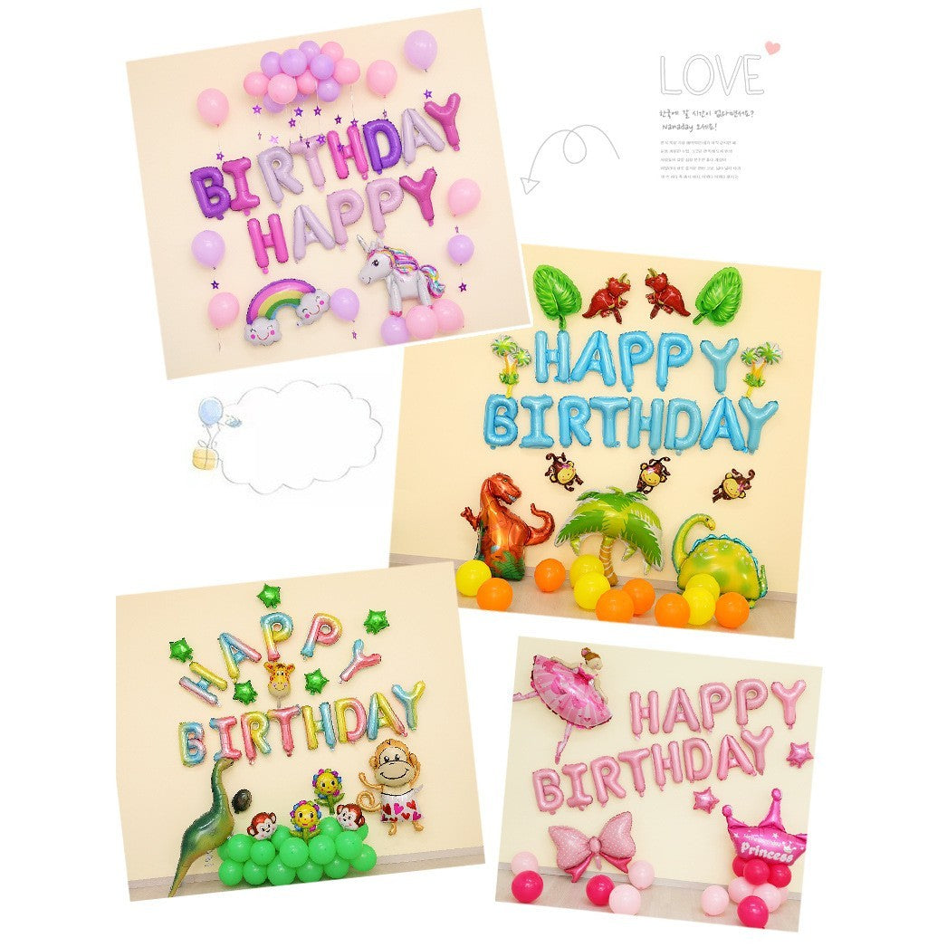 Set baloane folie Klevo, Happy Birthday, 40 cm, baby blue