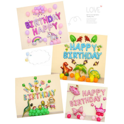 Set baloane folie Klevo, Happy Birthday, 40 cm, baby blue