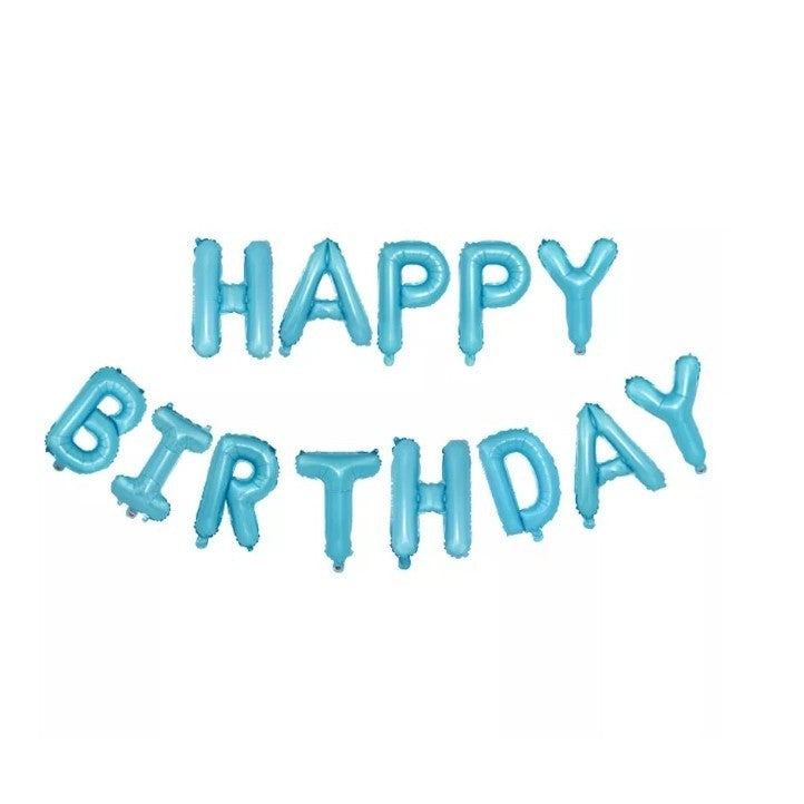 Set baloane folie Klevo, Happy Birthday, 40 cm, baby blue