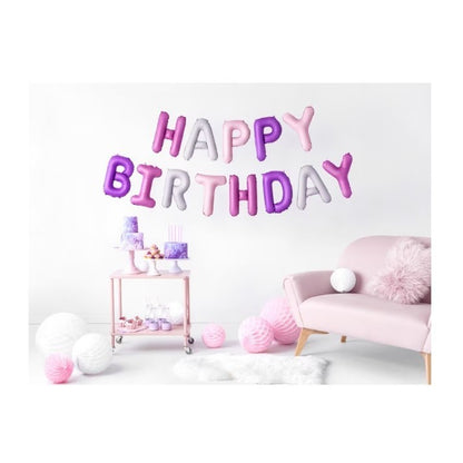 Set baloane folie Klevo, Happy Birthday, 40 cm, multicolor