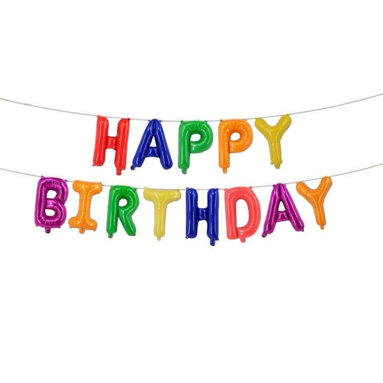 Set 13 Baloane Folie, Klevo, Tip Ghirlanda, Model Happy Birthday, 40 cm, Multicolor
