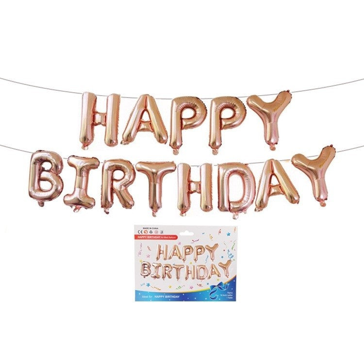 Set baloane folie Klevo, Happy Birthday, 40 cm, rose gold