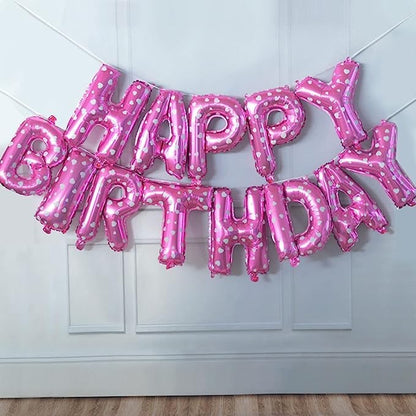 Set baloane folie Klevo, Happy Birthday, 40 cm, roz
