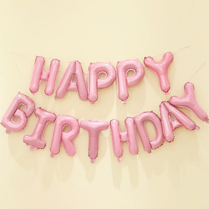 Set baloane folie Klevo, Happy Birthday, 40 cm, roz deschis