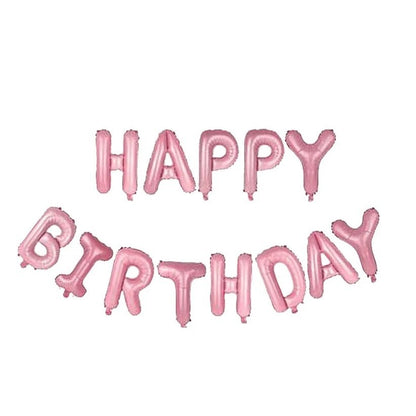 Set baloane folie Klevo, Happy Birthday, 40 cm, roz deschis