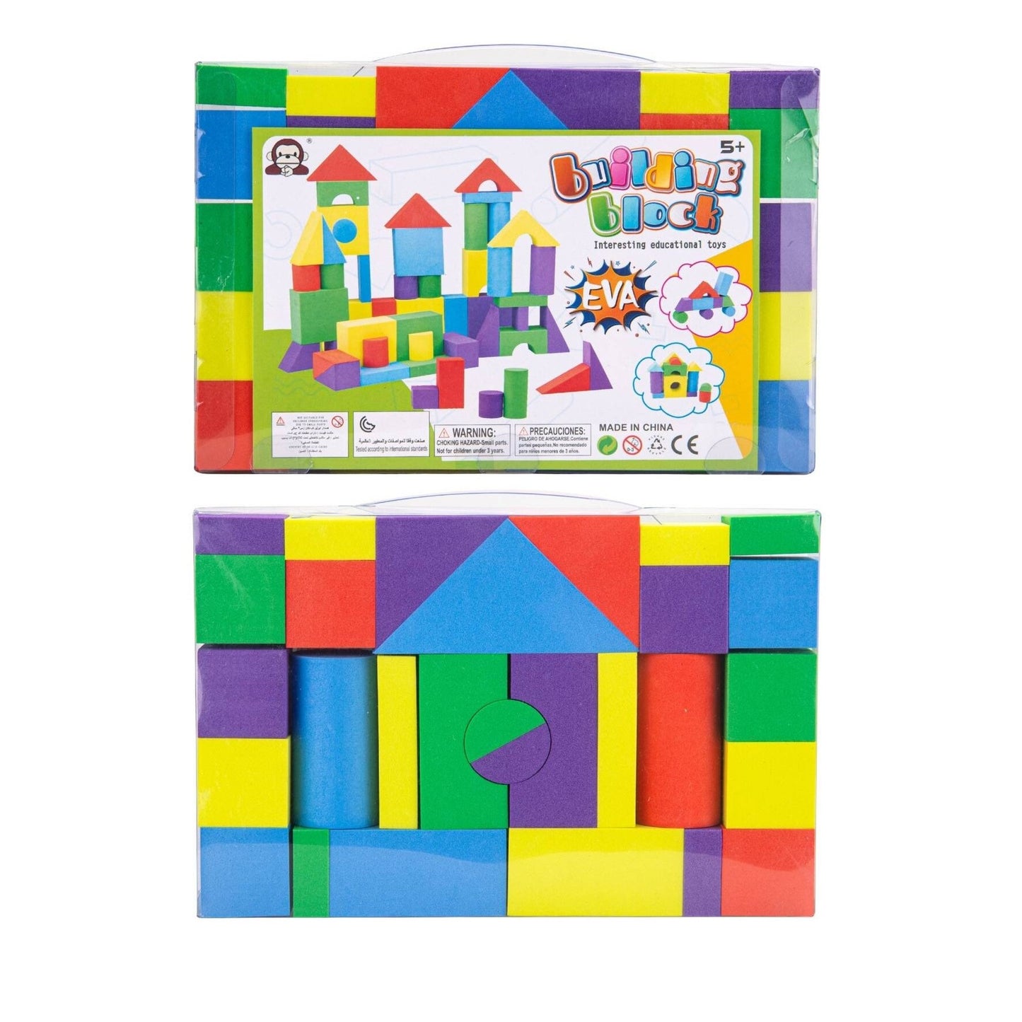 Set Blocuri de Constructie din Spuma EVA, Klevo, 29 de Piese, Interactive, 24.5x16x3.7 cm, Multicolor