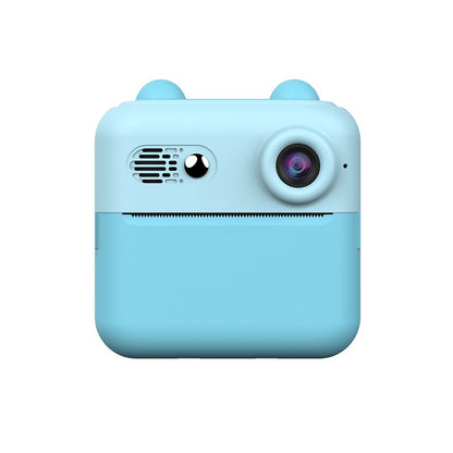 Set Camera Instantanee pentru Copii, Klevo, Ecran HD 2.4'', 24MP, 720P Video, 1200 mAh, cu Functie de Printare Alb-Negru, cablu USB-C, Bluetooth, Compatibil iOS/Android, Imprimare APP, Albastru