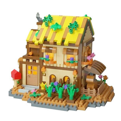 Set constructie, Klevo, Forest Log Cabin, din ABS, Model Casuta din Gradina, 834 piese, 12.2x10.2x9.6 cm, Multicolor