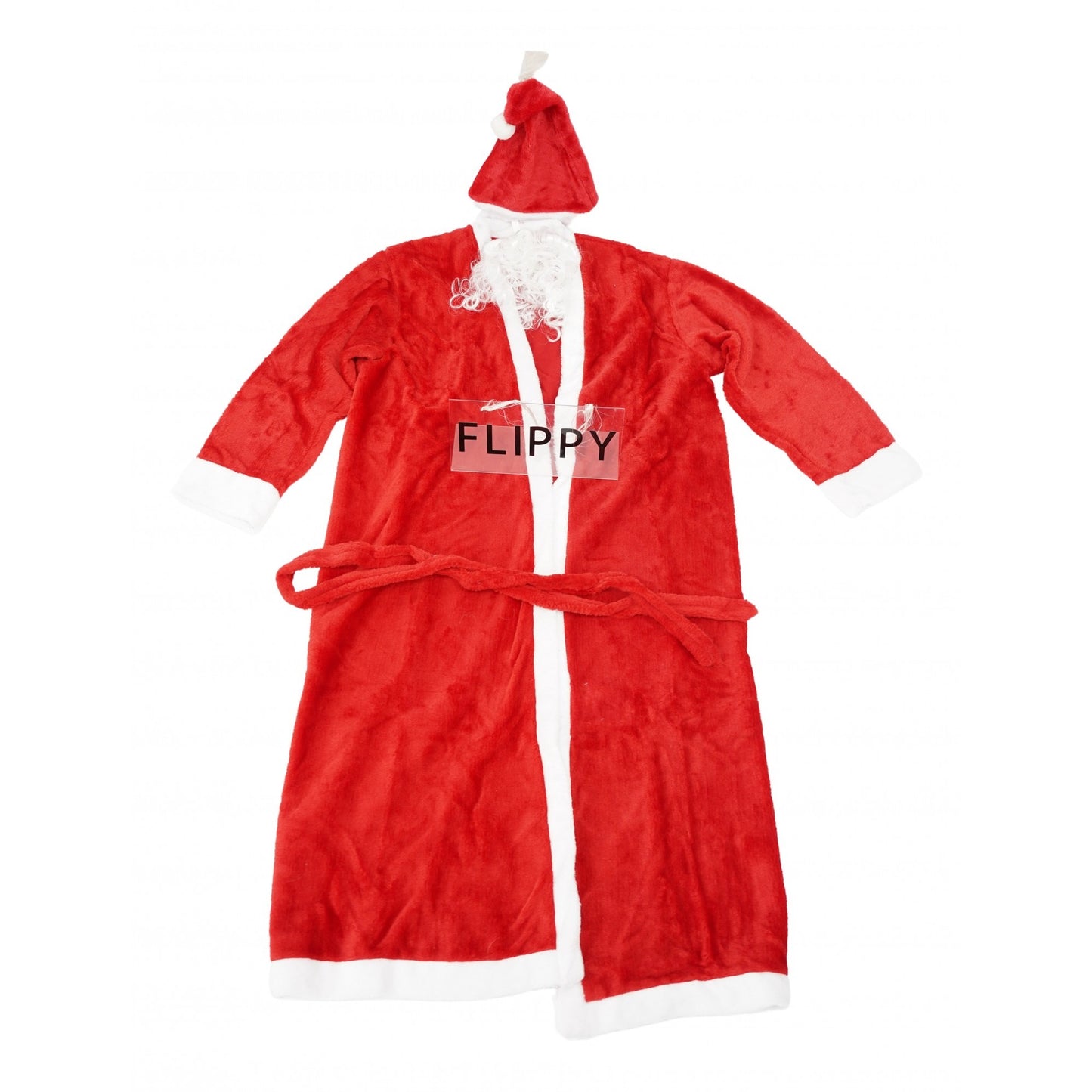 Set Costum de Mos Craciun, Klevo, rosu, pentru adulti, catifea, 4 piese