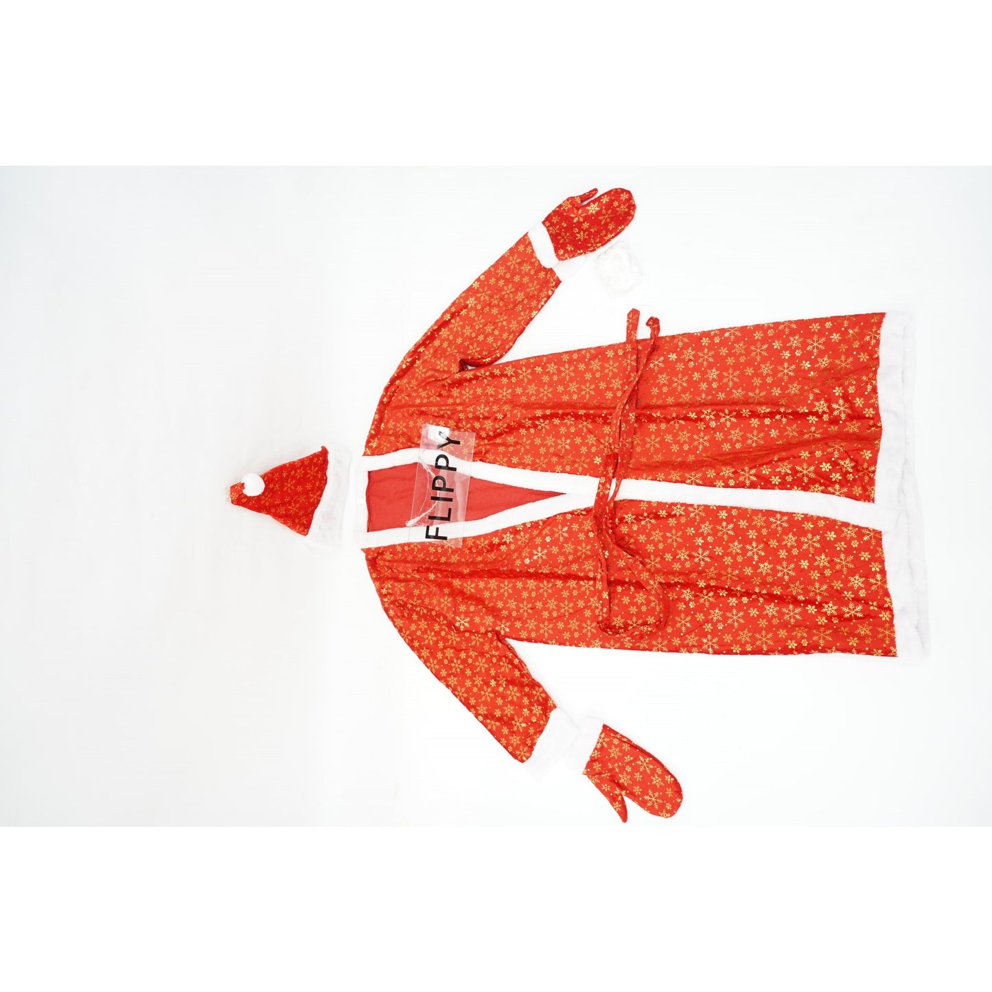 Set Costum de Mos Craciun, Klevo, rosu, pentru adulti, catifea, 5 piese