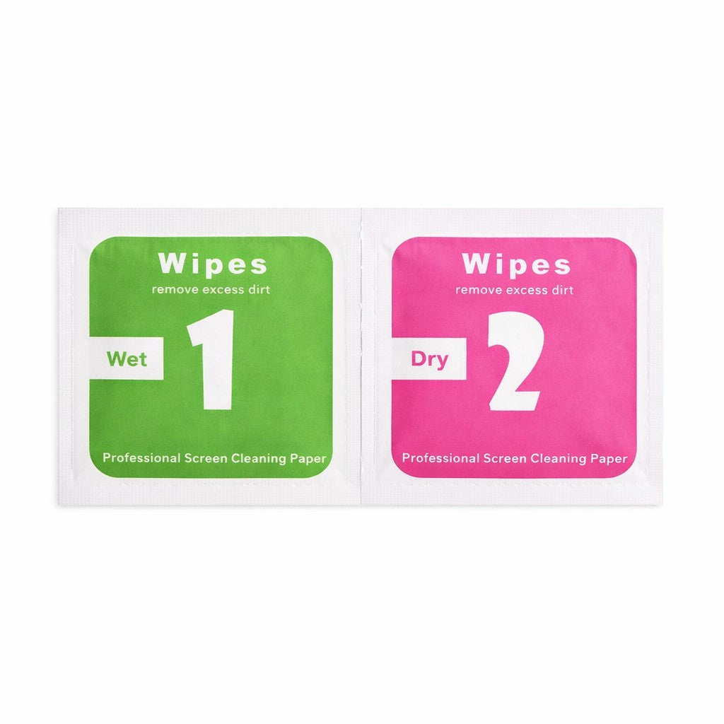 Set 300 Servetele Curatare Ecran, Klevo, Umed Cu Alcool si Uscat, 4 x 4 cm, Pentru Telefon si Tableta, Multicolor