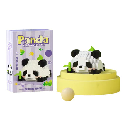 Set de Constructie, Klevo, Model Panda cu Bambus, 159 Piese, Model 3D, Jucarie Educativa STEM, +6 Ani, Plastic ABS, 7.8 x 4.1 x 11.3 cm, Mov