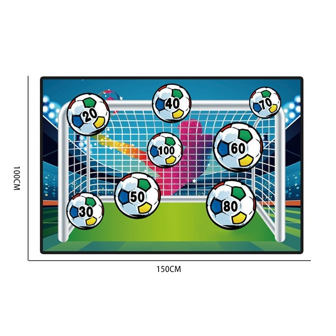 Set de Fotbal Klevo, Joc Recreativ pentru Copii, Minge cu Scai, Poarta din Material Textil, 150 x 100 cm, Multicolor