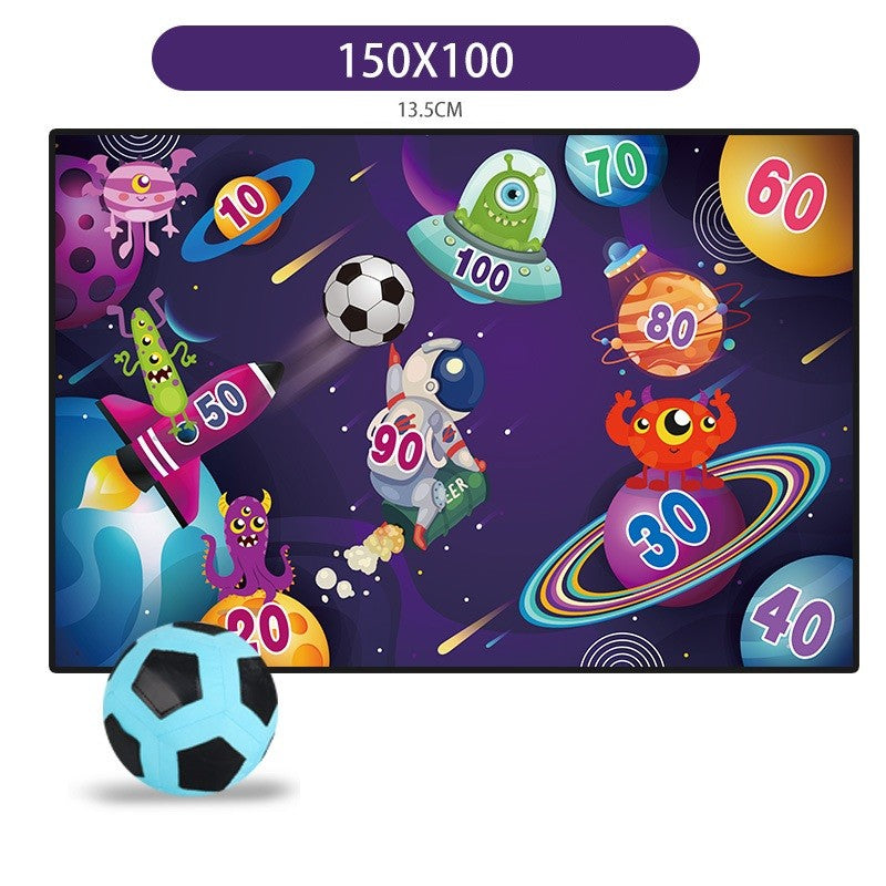 Set de Fotbal Klevo, Joc Recreativ pentru Copii, Model Extraterestrii, Minge cu scai, Poarta din Material Textil, 150 x 100 cm