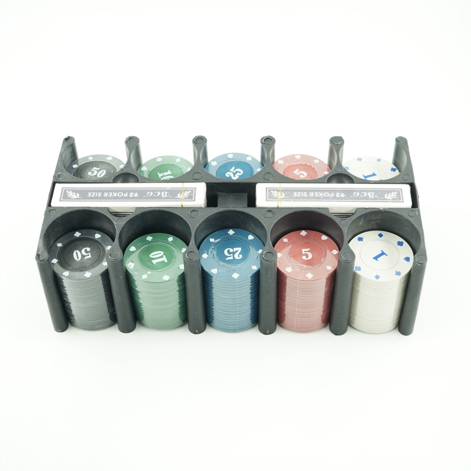 Set de Poker Complex cu 200 de jetoane Klevo, Include 2 seturi de carti, Texas Hold`em set, portabil, cutie depozitare