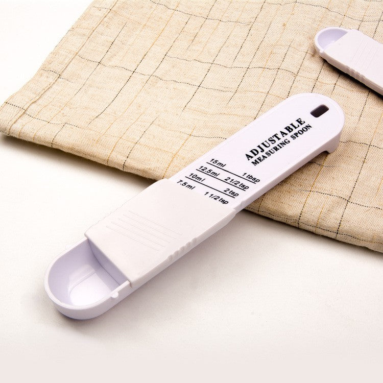 Set doua linguri masurare ajustabile Klevo, material ABS, 16x3.5x1.6 cm, alb