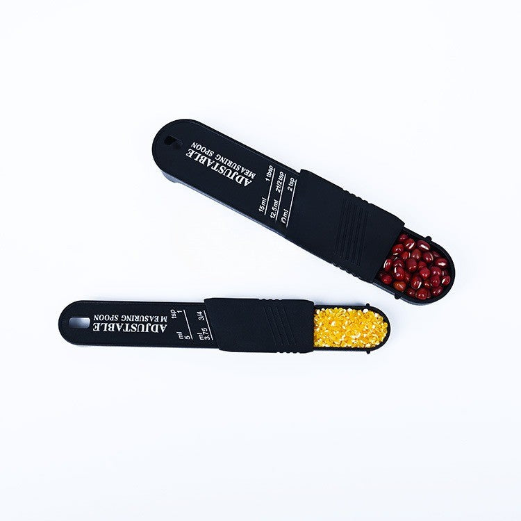 Set doua linguri masurare ajustabile Klevo, material ABS, 16x3.5x1.6 cm, negru