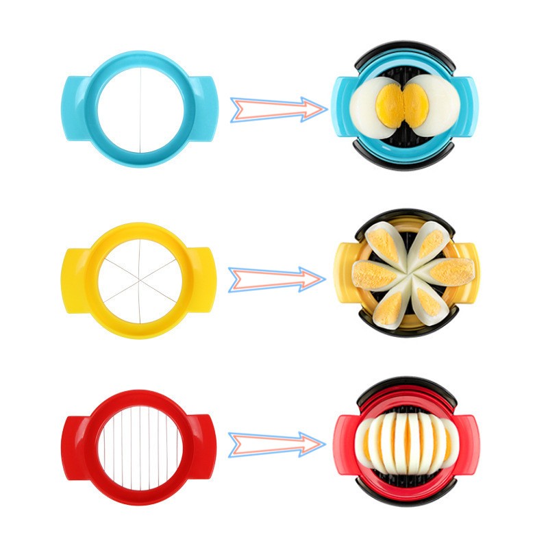 Set feliator 3 in 1 multifunctional Klevo, feliatoare pentru oua/fructe, PP/otel inoxidabil, multicolor, 9 x 10.5 x 5.5 cm