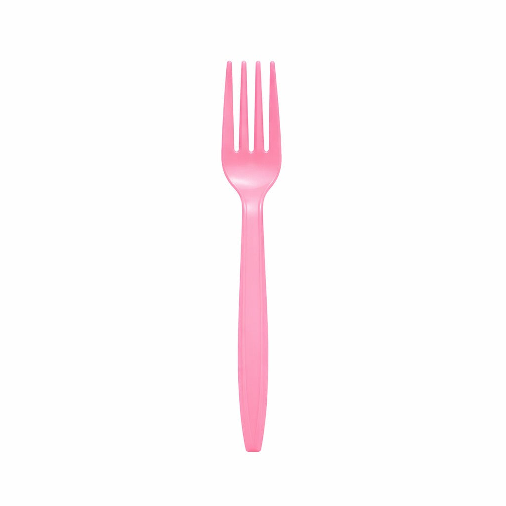 Set Furculite de Unica Folosinta, Klevo, 10 Bucati, Plastic Rezistent, 15.5 x 2.5 cm, Roz