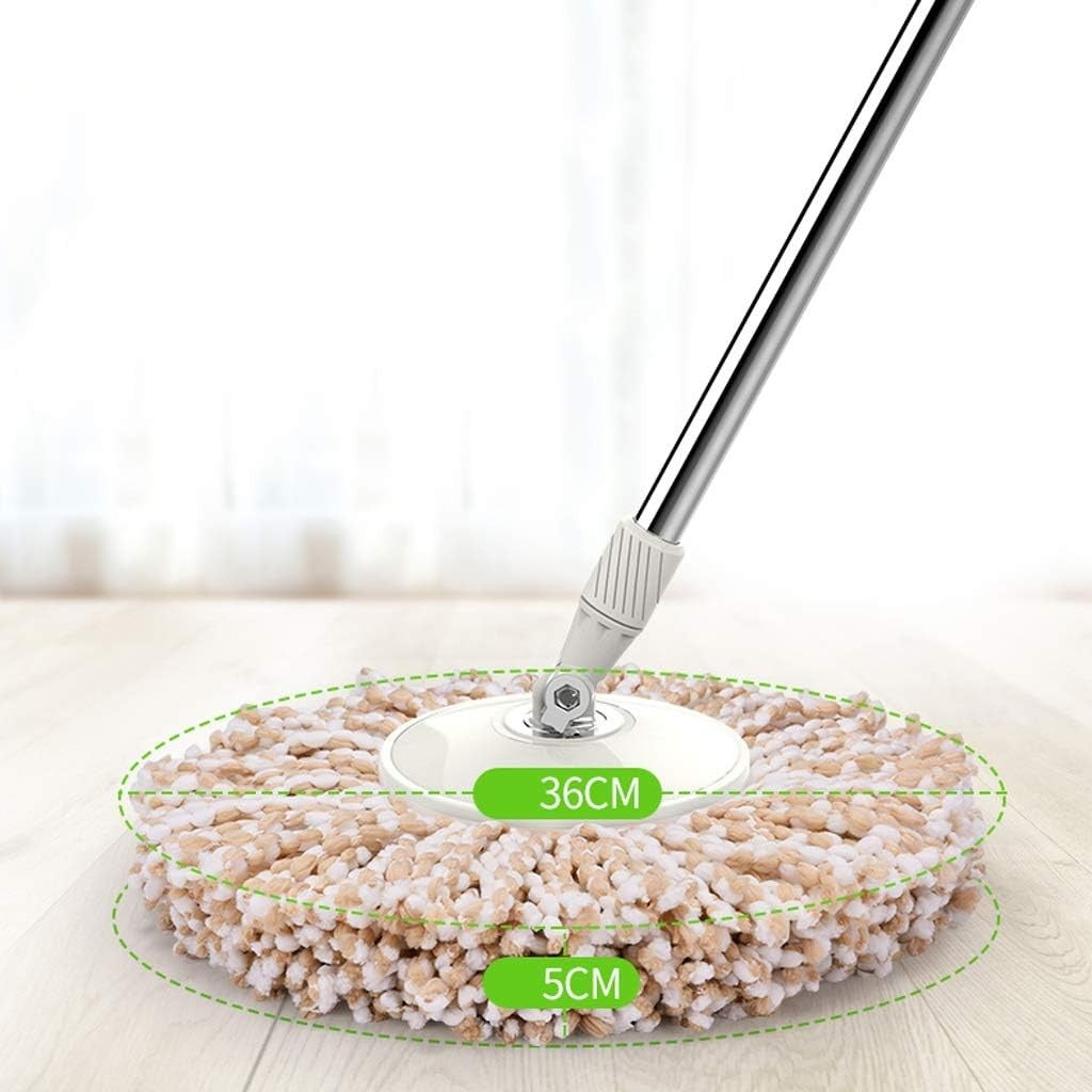 Set Galeata si Mop Rotativ 360°, Klevo, Cu Dubla Actiune Centrifuga, Pentru Uz Casnic, Maner din Otel Inoxidabil Telescopic, 2 Capte din Bumbac, 46x27x29 cm, Roz