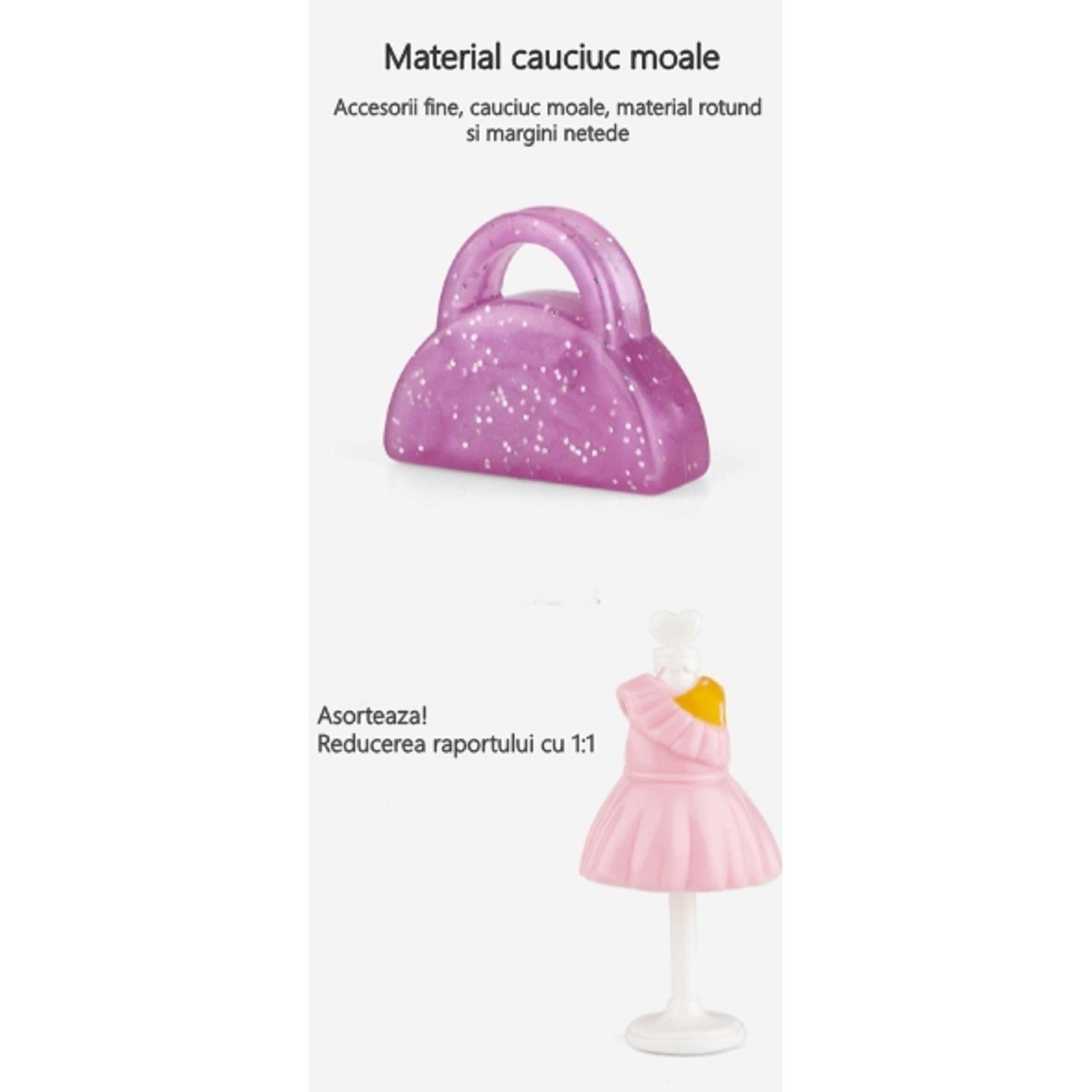 Set garderoba cu tinute, Klevo, casa de papusi cu haine si accesorii
