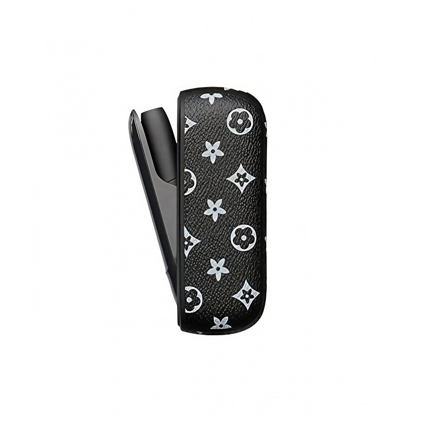 Set Husa Piele Ecologica Si Capac Plastic Klevo, pentru IQOS 3.0 DUO, de Protectie, Anti Soc si Zgarieturi, 20 gr, 12 x 4 x 2 cm, Negru