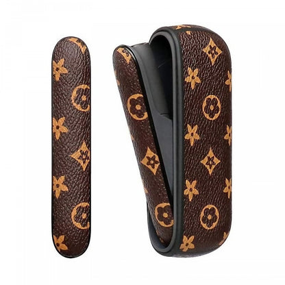 Set Husa Piele Ecologica Si Capac Plastic Klevo, pentru IQOS 3.0 DUO, de Protectie, Anti Soc si Zgarieturi, 20 gr, 12 x 4 x 2 cm, Maro