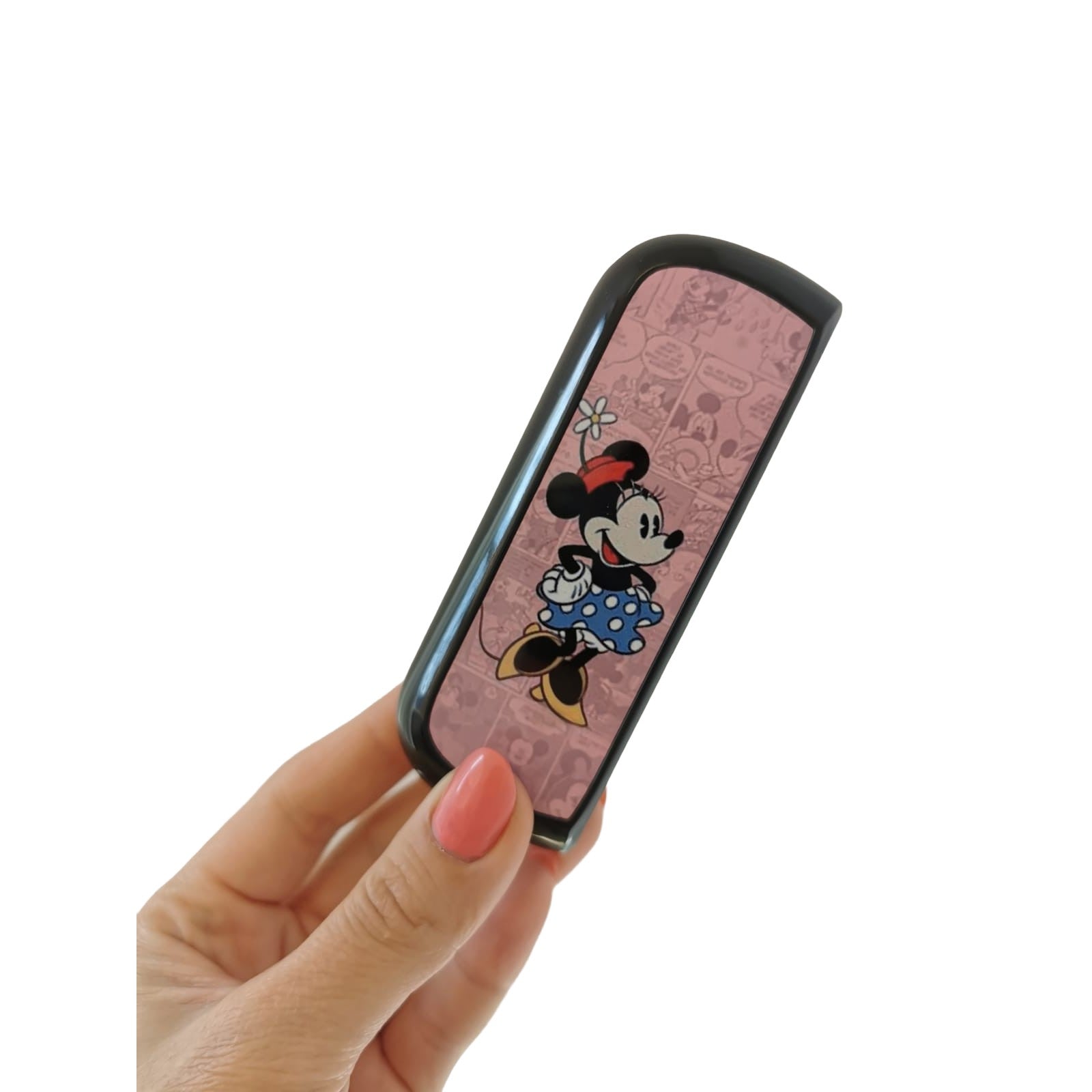 Set Husa Si Capac Plastic Klevo, pentru IQOS Iluma, de Protectie, Capac Magnetic, Anti Soc si Zgarieturi, 20 gr, 12 x 4 x 2.5 cm, Model Minnie Mouse, Roz