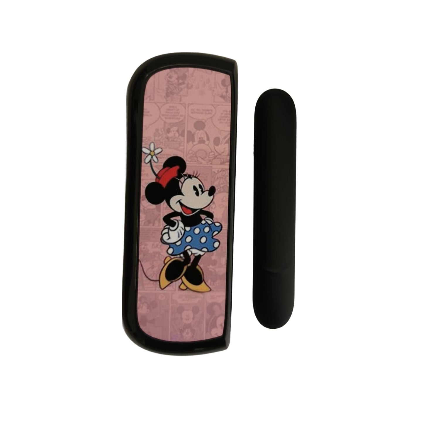 Set Husa Si Capac Plastic Klevo, pentru IQOS Iluma, de Protectie, Capac Magnetic, Anti Soc si Zgarieturi, 20 gr, 12 x 4 x 2.5 cm, Model Minnie Mouse, Roz