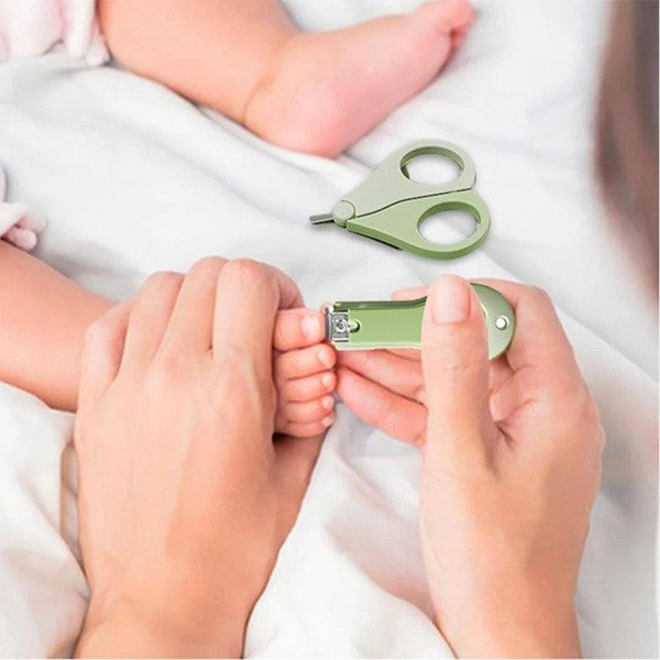 Set 4in1 de Ingrijire Unghii pentru Bebelusi, Klevo, Cutie de Depozitare Tip Cerb, 0-6 Ani, 11 x 6 x 11 cm, Verde
