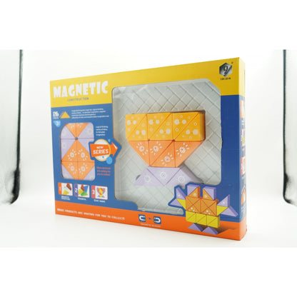 Set inteligent de constructie cu piese magnetice, Klevo, 26 piese, pentru copii, +3 ani, multicolor