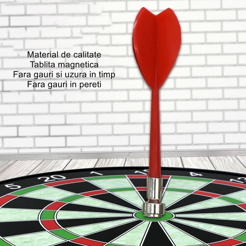 Set Joc Darts Klevo, 4 Sageti Incluse, Magnetic, Dimensiuni 28.6 x 28.6 cm, Design clasic, Multicolor