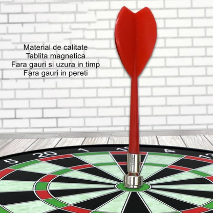 Set Joc Darts Klevo, 4 Sageti Incluse, Magnetic, Dimensiuni 28.6 x 28.6 cm, Design clasic, Multicolor