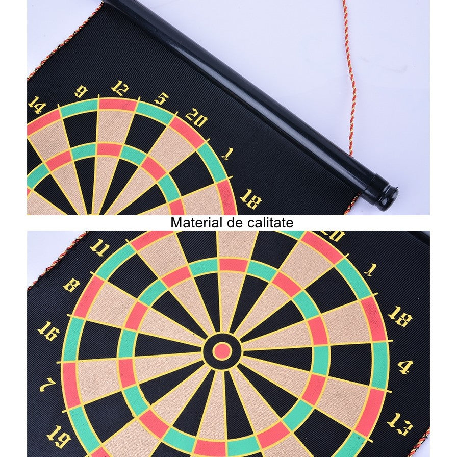 Set Joc Darts Klevo, Doua Fete pentru Joc, 6 Sageti Incluse, Magnetic, Dimensiuni 37 x 40 cm, Design clasic, Multicolor