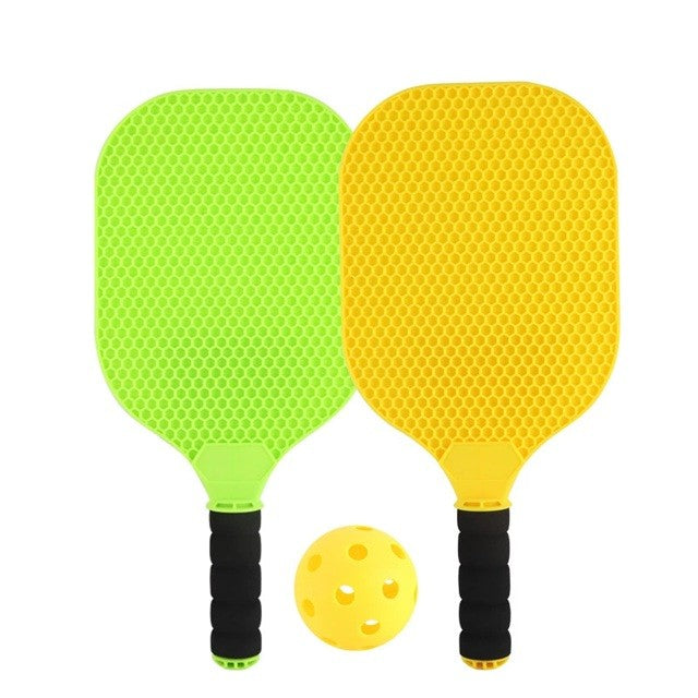 Set Joc de Ping-Pong, Klevo, 2 Palete, 1 Minge, + 6 Ani, 37.5 x 18 x 3 cm, Galben/Verde