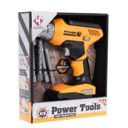 Set Jucarie pentru Copii Bormasina, Klevo, Accesorii Incluse, 4 Capete de Schimb, Material Plastic, Interactiv, Distractiv, 21.5x17.5x6 cm, Portocaliu