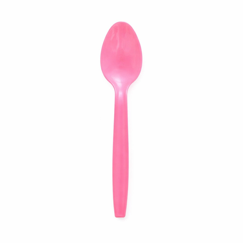 Set Linguri de Unica Folosinta, Klevo, 10 Bucati, Plastic Rezistent, 15 x 3.3 cm, Roz