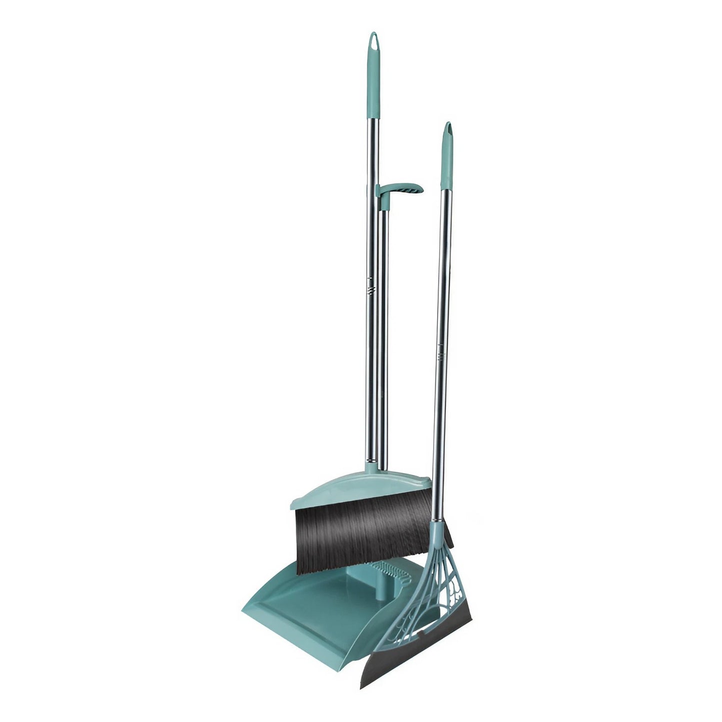Set matura, faras cu coada si matura silicon, Klevo, Pentru uz casnic, Plastic/Otel, Albastru deschis, 90 x 72 x 100 cm