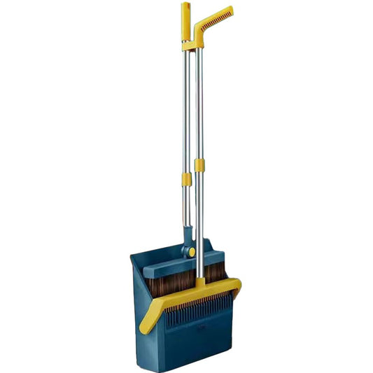 Set Matura si Faras cu Coada Klevo, cu Dinti de Pieptene pentru Curatare Matura, rotativ, pliabil, detasabil, Otel inoxidabil si Polipropilena, 99 x 30 cm Albastru