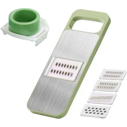 Set Multifunctional din 7 Piese, Klevo, pentru Taierea si Maruntirea Legumelor, Uz Casnic,din Otel Inoxidabil, Gri-Verde