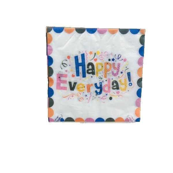 Set 20 Servetele de Masa, Klevo, din Hartie, 33 x 33 cm, Model Happy Everyday, Multicolor