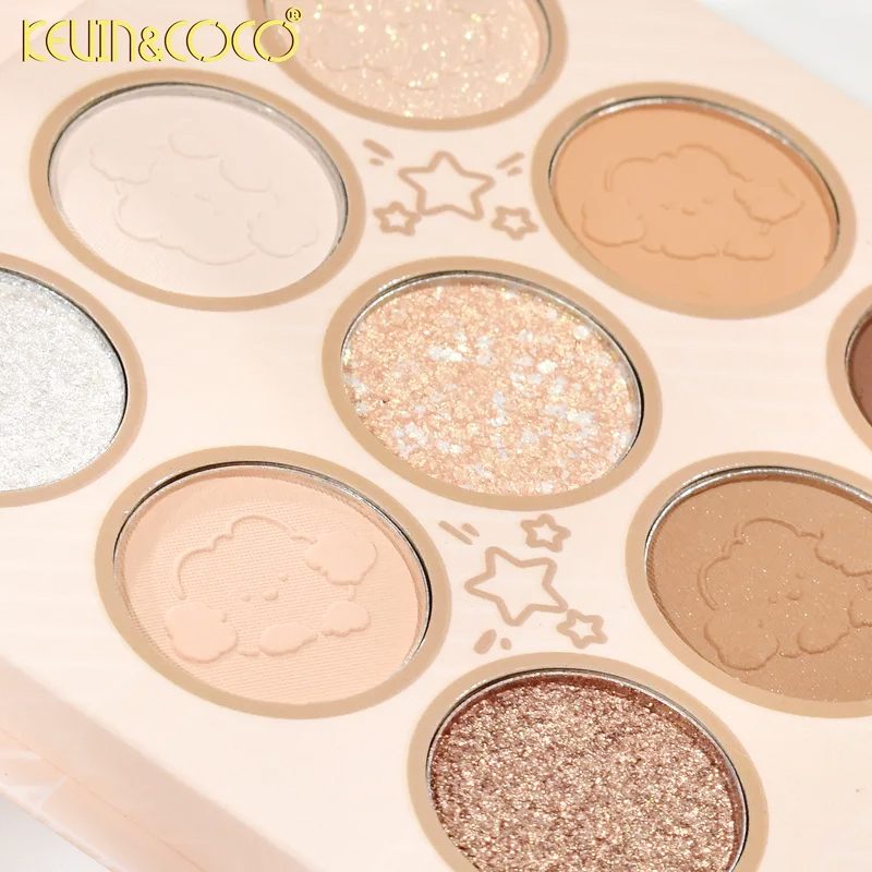 Set de Machiaj, Kevin&Coco, Paleta de Farduri pentru Pleoape si Lipgloss, 10.2x10.2x1.5cm, Model Teddy, Multicolor