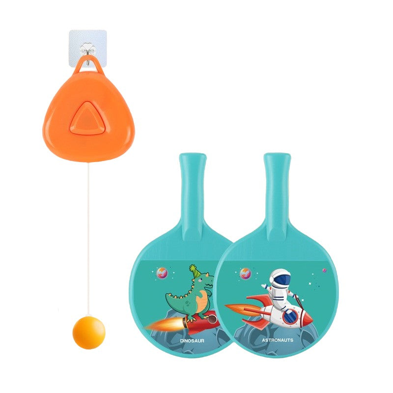 Set Palete pentru Tenis de Masa, Klevo, pentru Copii, Accesoriu de Agatat Inclus, 2 Mingi, Design Animat, Albastru